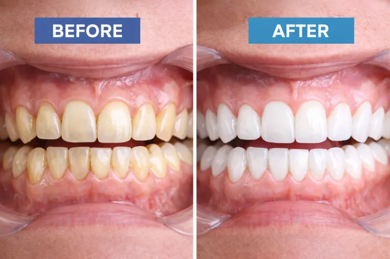 In-clinic vs at-home teeth whitening